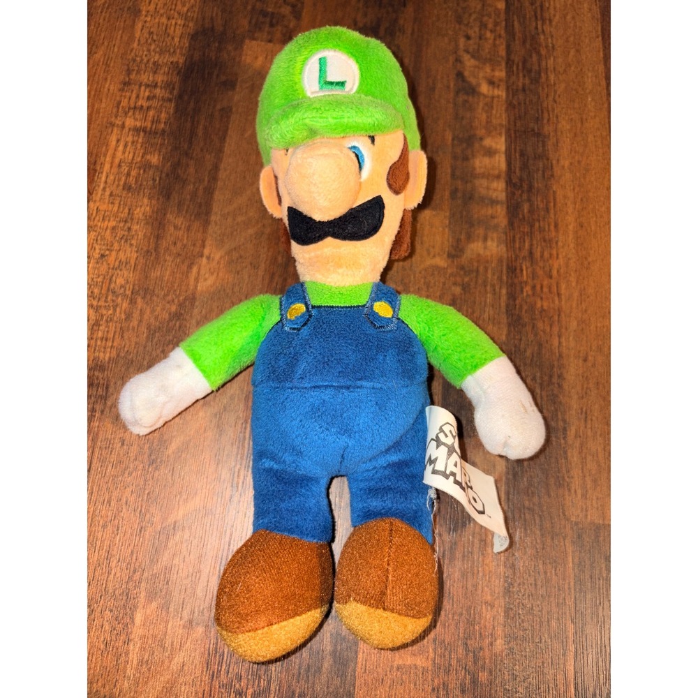 Nintendo Super Mario Luigi Plush 9 Inch Stuffed Toy‎ Jakks Pacific Green Blue
